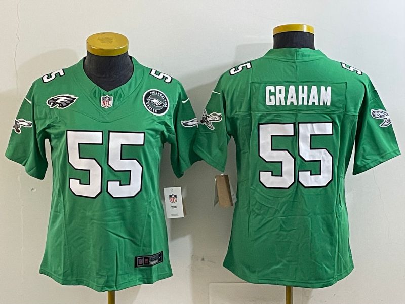 Youth Philadelphia Eagles #55 Graham Green three generations 2025 Nike Vapor Limited NFL Jersey style 5
